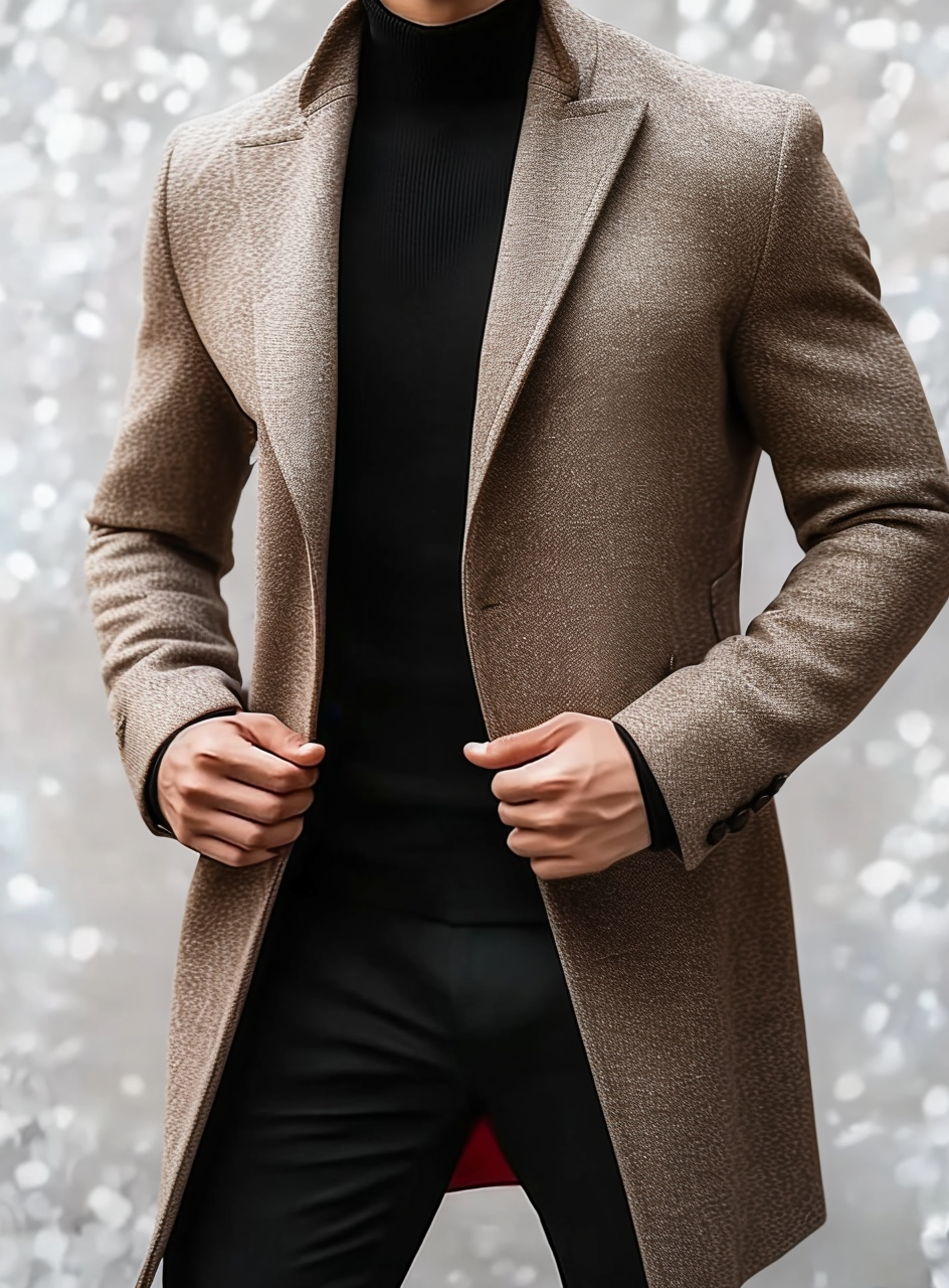 Gentleman's printed jacket overcoat mid-length coat