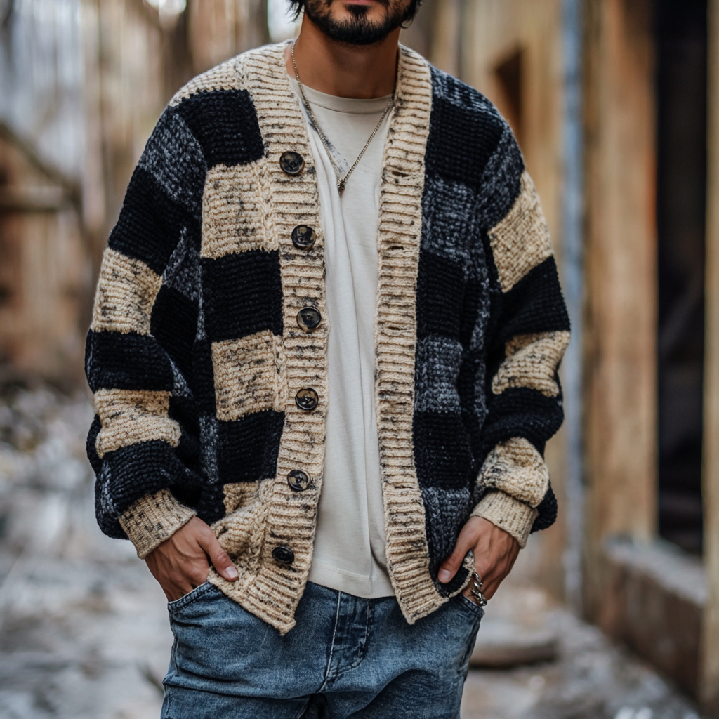 Men's Business Cardigan Sweater Cardigan Button Sweater