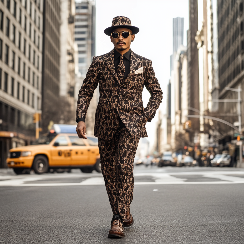 Men's single breasted regular fit suit blazer trousers set