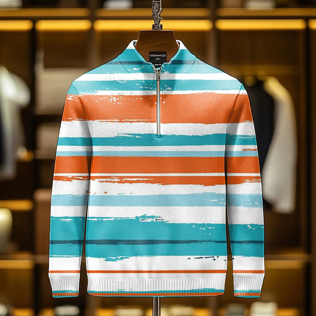 Men's casual half-zip Long sleeve sweatshirt sweater