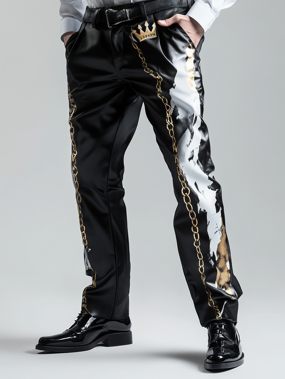 Business Casual Printed Suit Pants