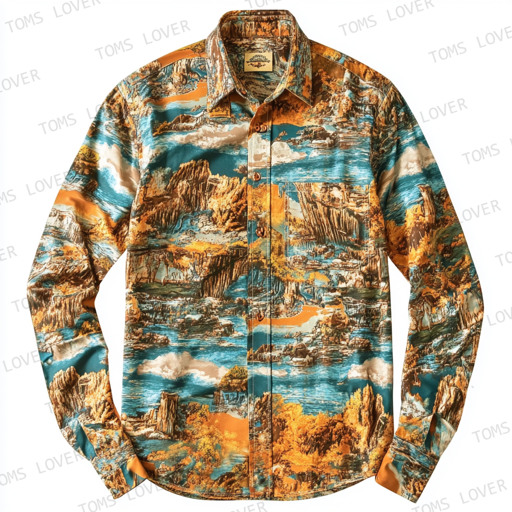 Men's Art Print Shirt Long Sleeve Shirt