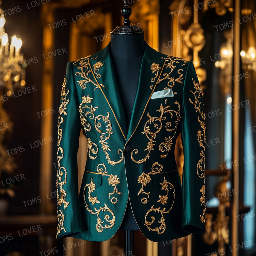 Luxury Blazer Single Button Wedding Social Casual Suit