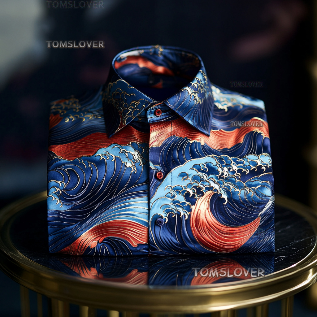 Tropical Ocean Waves Design Men's Shirt