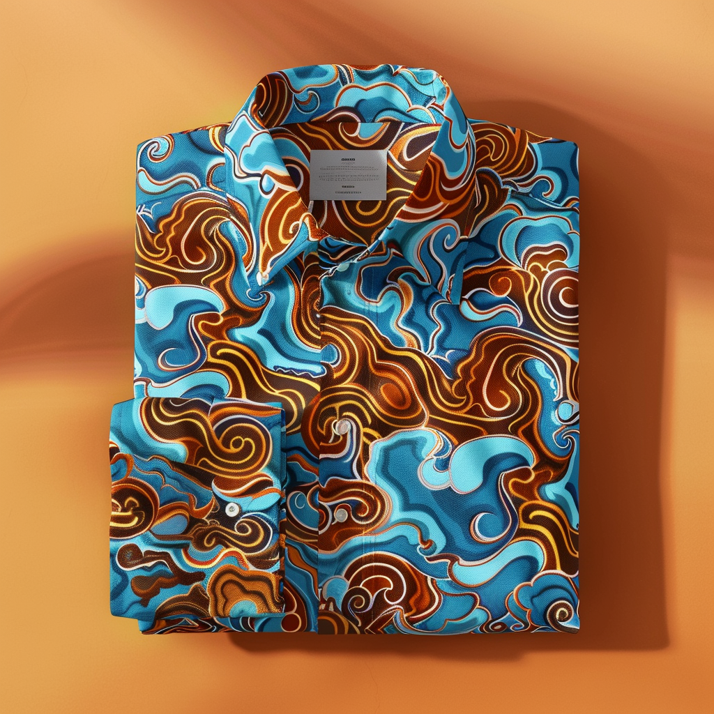 TomsloverSea of ​​Clouds Abstract Art Print Regular Shirt 
