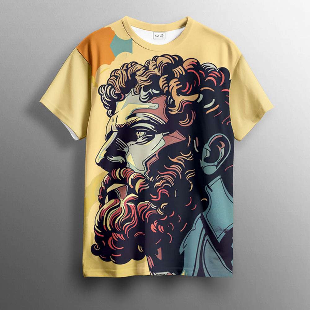 TomsloverMen's casual short-sleeved pullover Printed Tee shirt