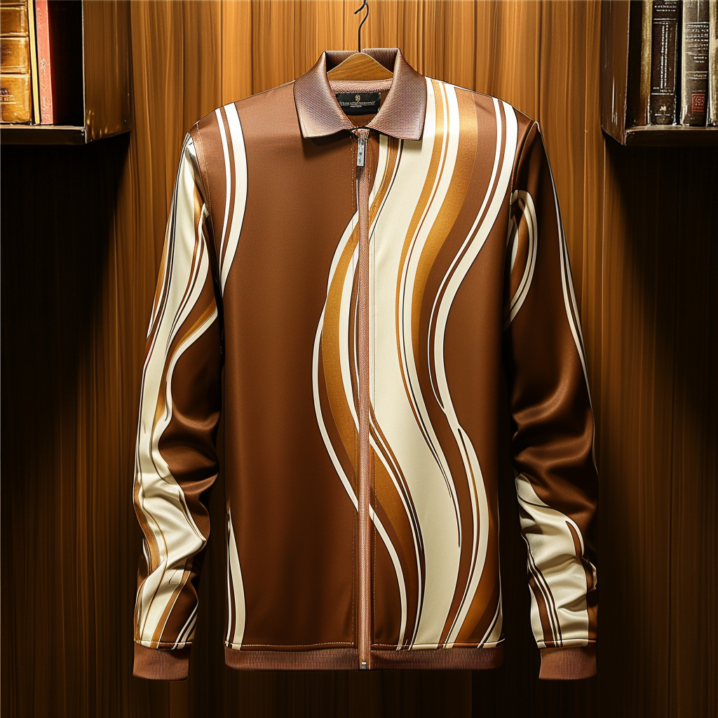 Men's Zipper Printed Jacket Outerwear