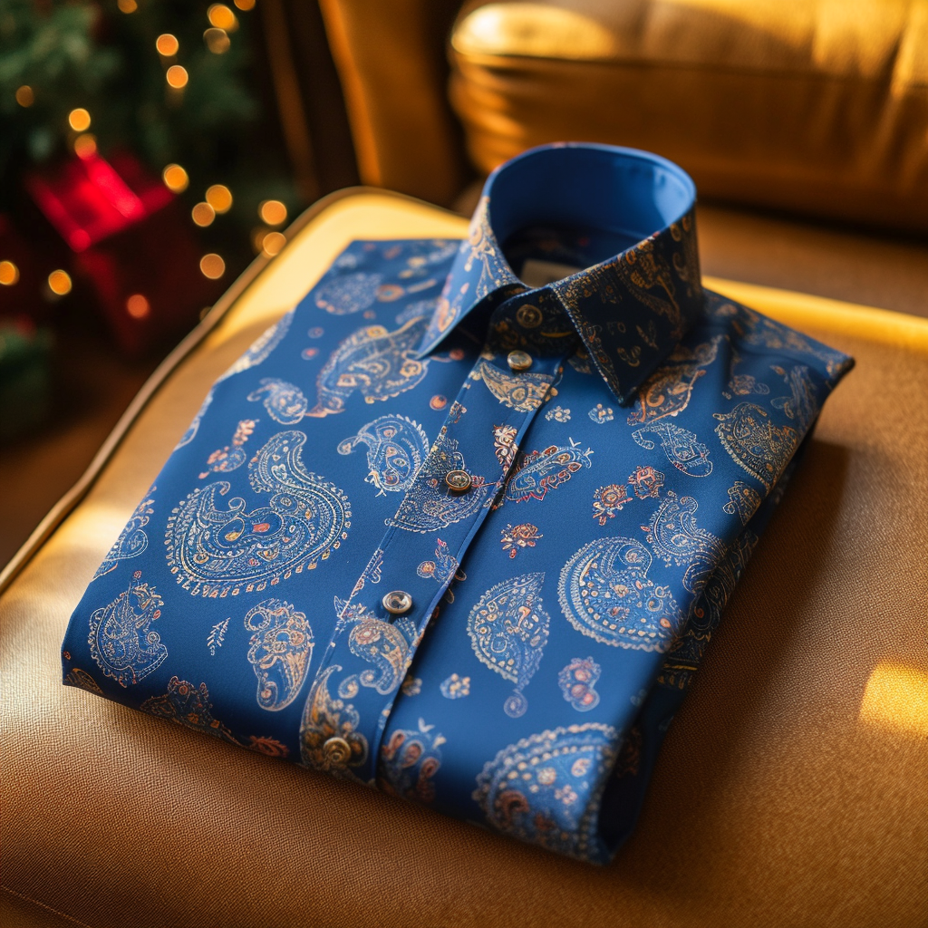 Men's floral print long sleeve shirt