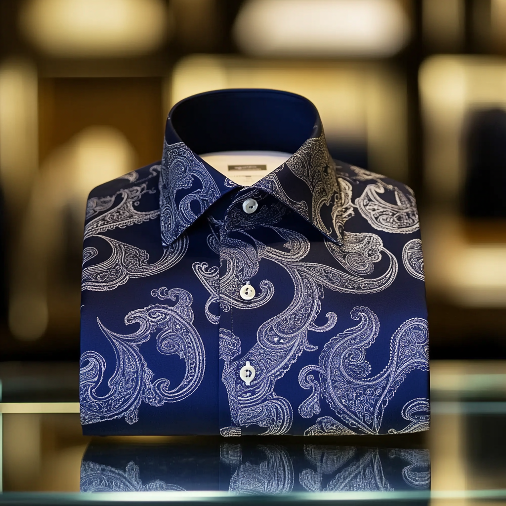 Men's Paisley print long sleeve shirt