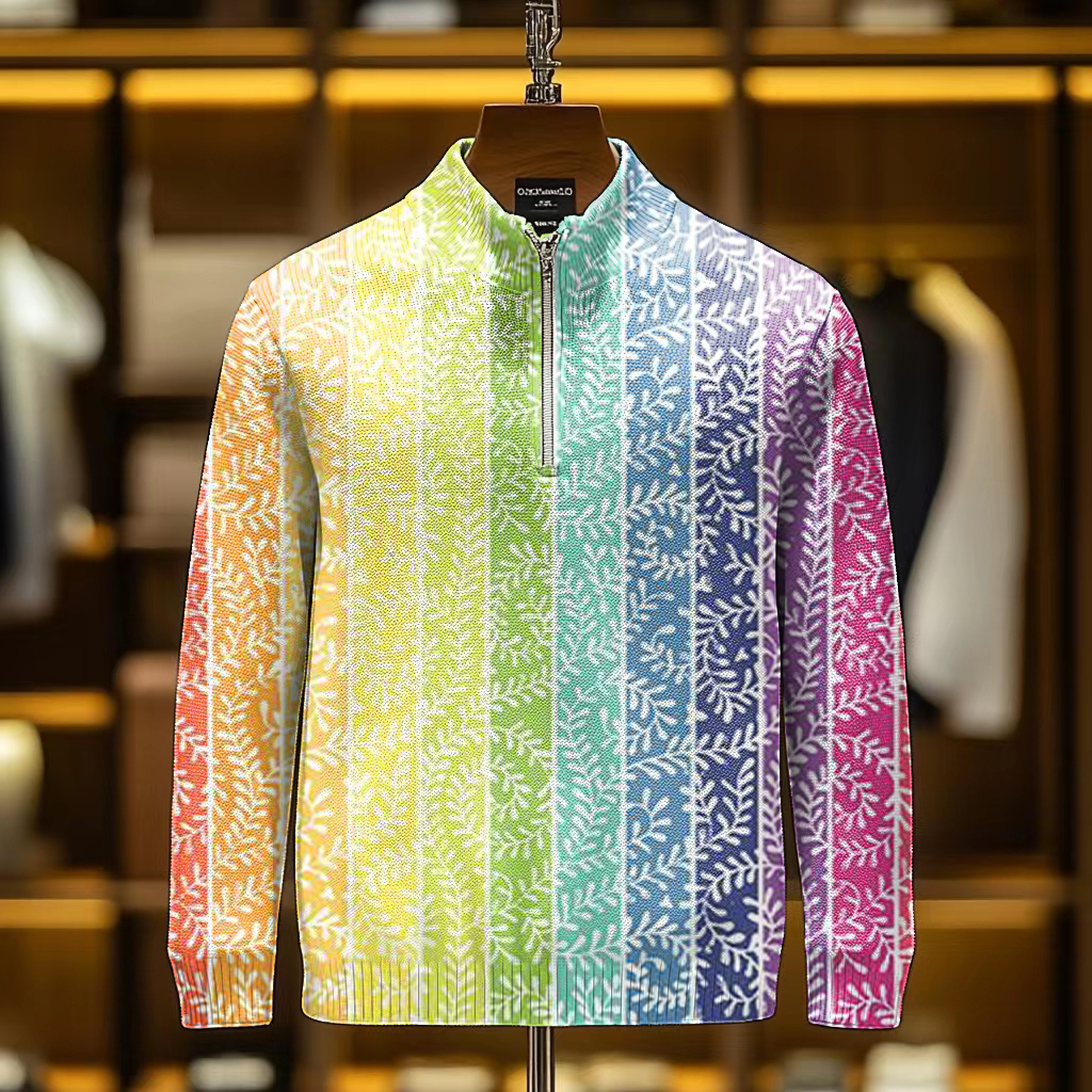 Men's casual half-zip Long sleeve sweatshirt sweater