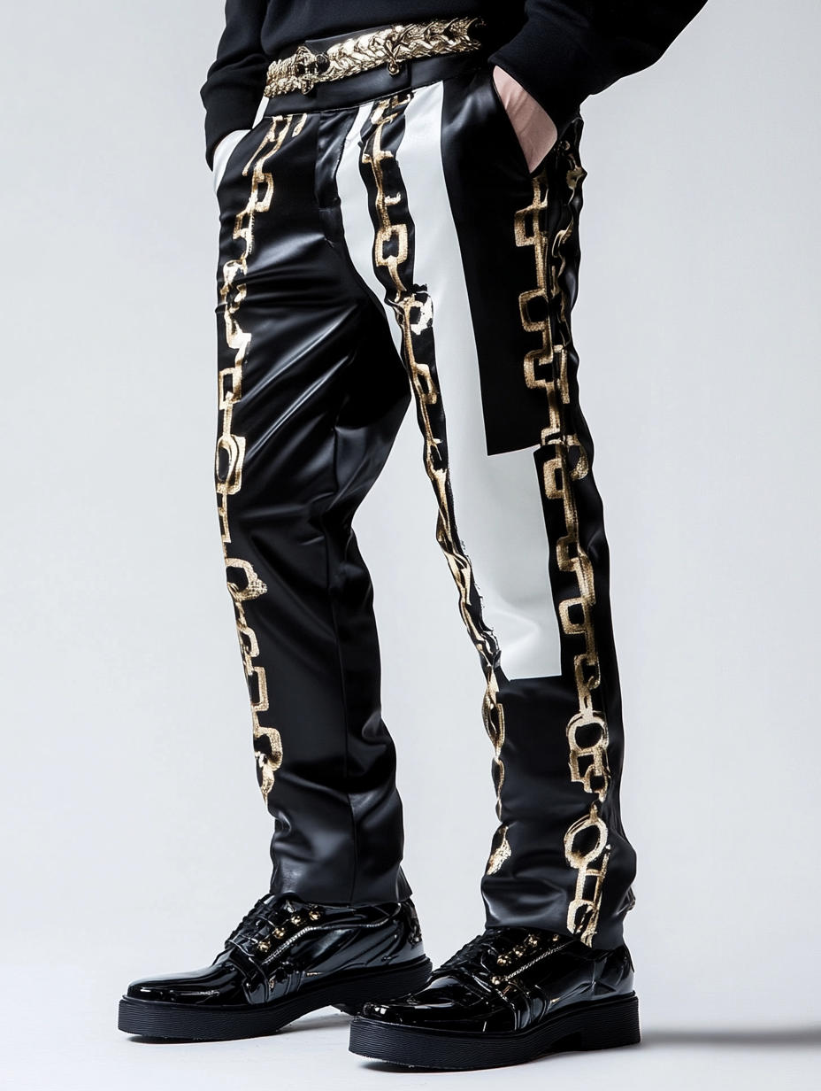 Business Casual Printed Suit Pants