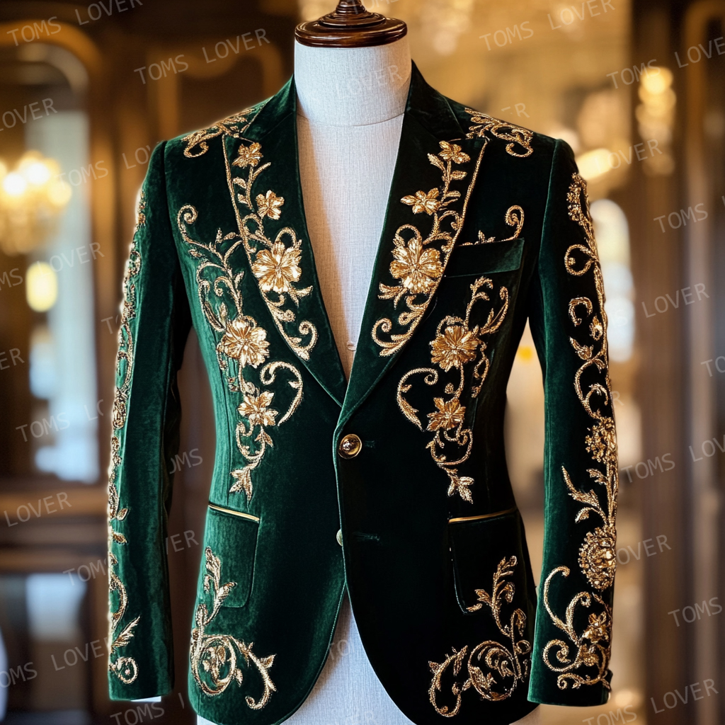 Luxury Blazer Single Button Wedding Social Casual Suit