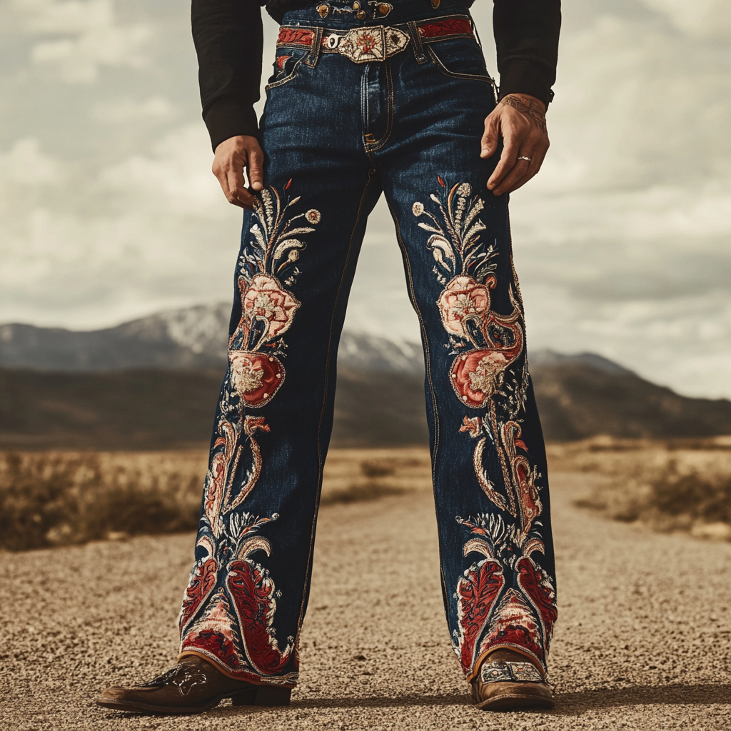 Jeans with a graphic pattern