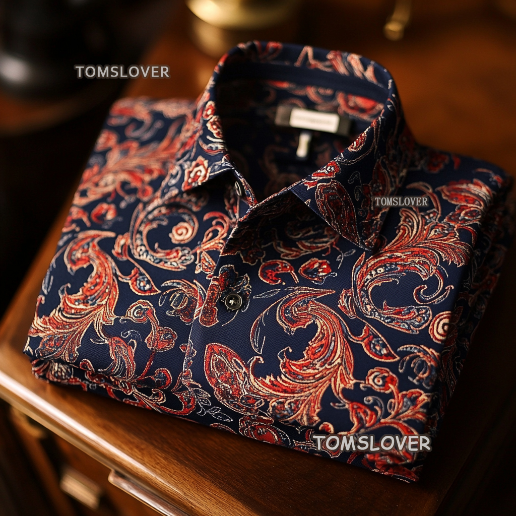 Men's paisley polo shirt