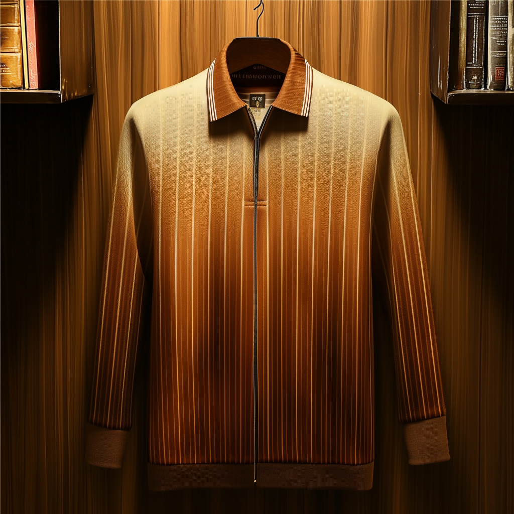 Men's Zipper Printed Jacket Outerwear