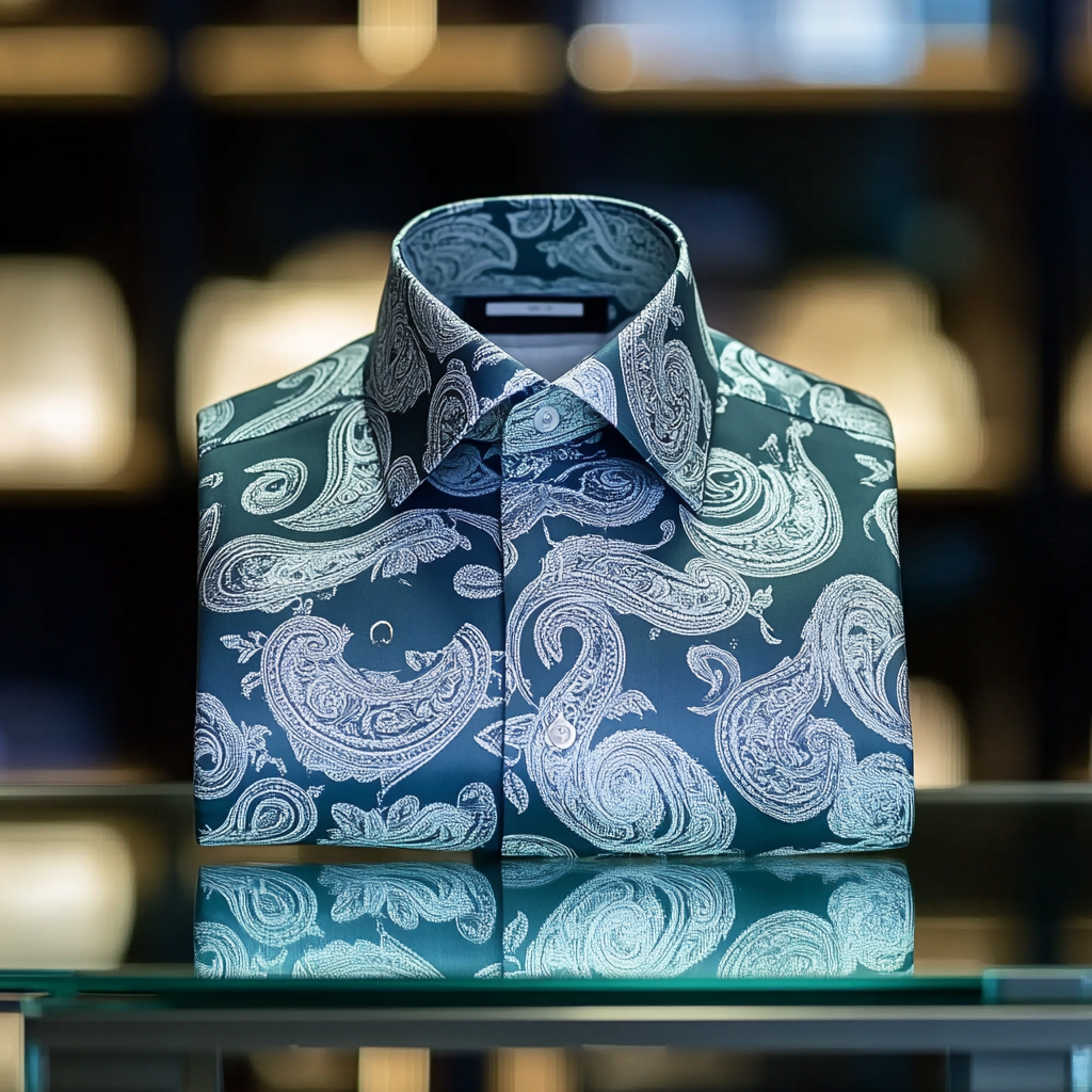 Men's Paisley print long sleeve shirt