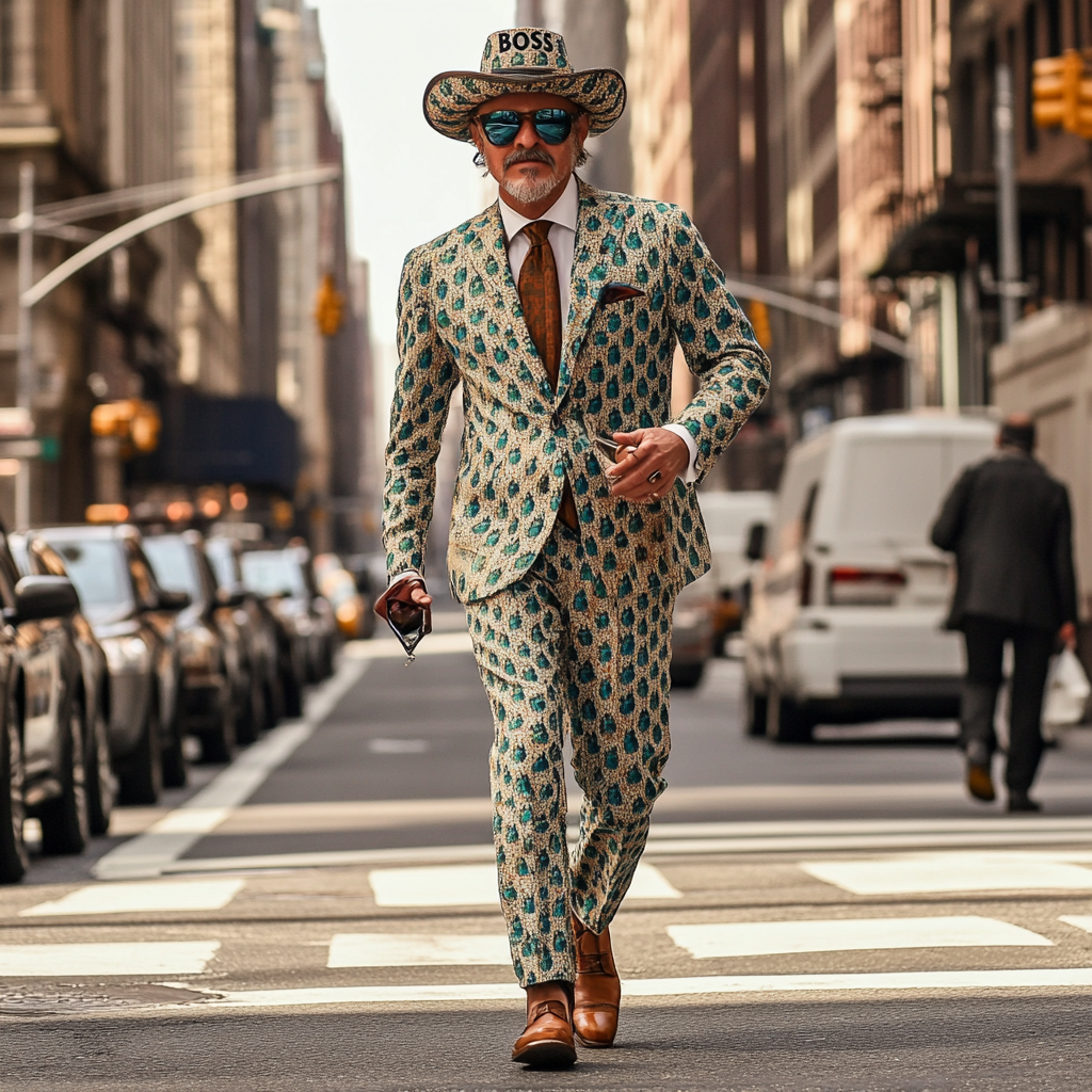 Men's single breasted regular fit suit blazer trousers set