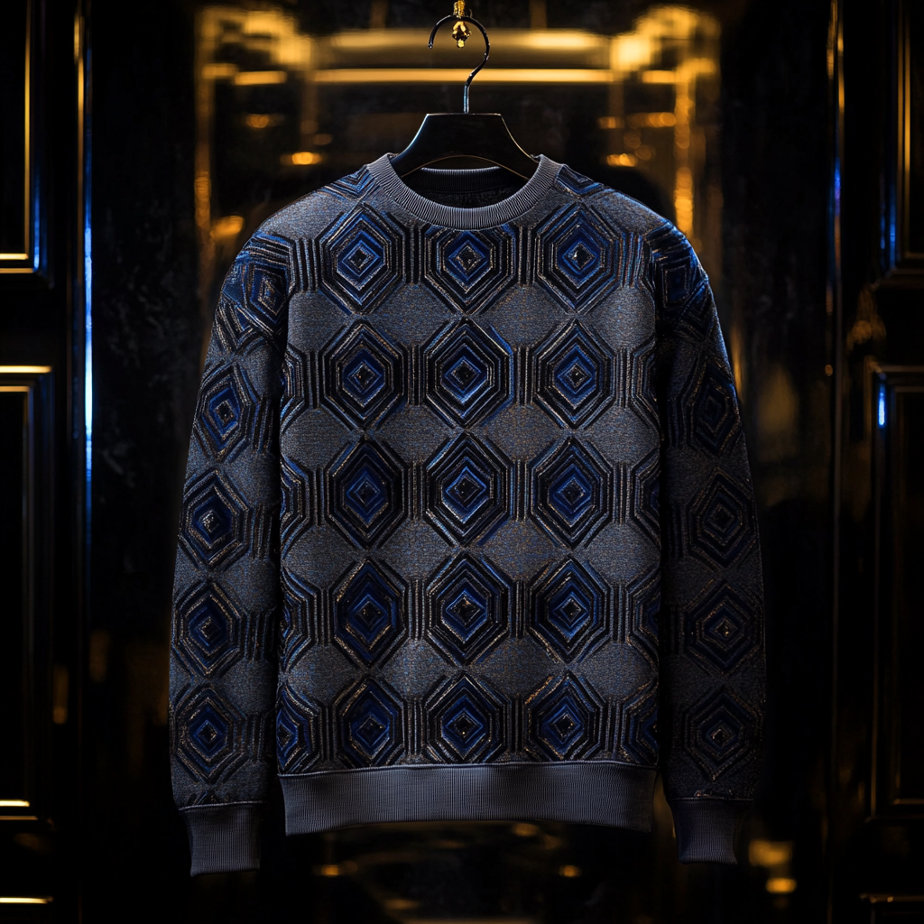 Paisley Print Sweatshirt Round Neck Pullover Men