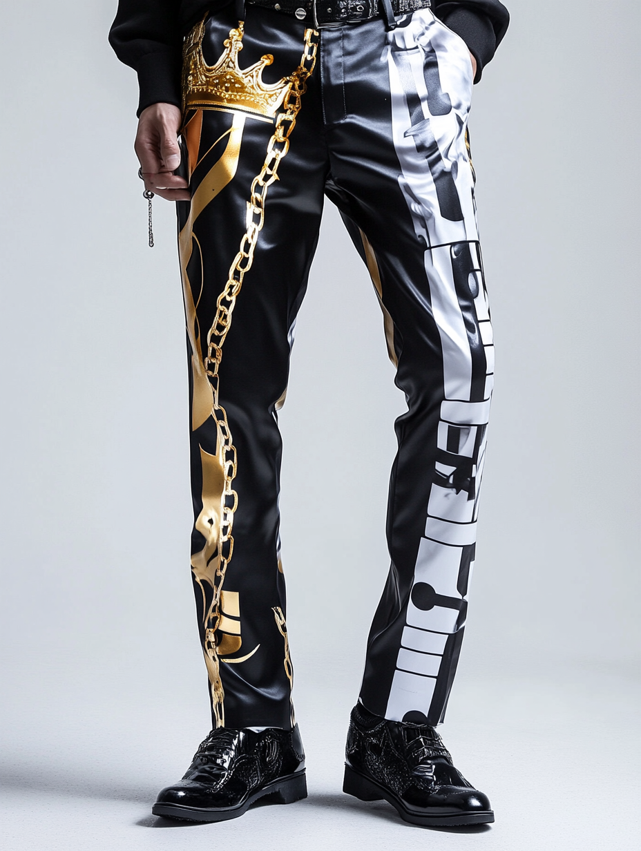 Business Casual Printed Suit Pants