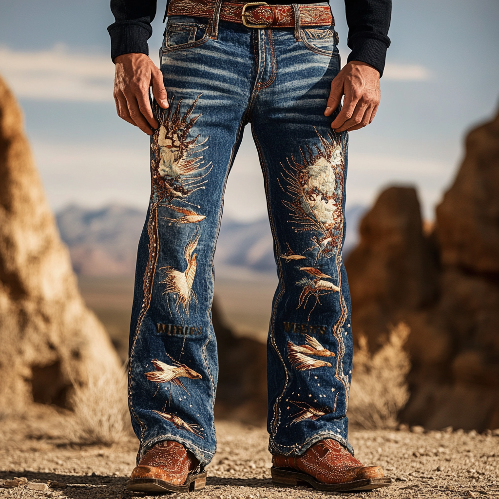 Jeans with a graphic pattern