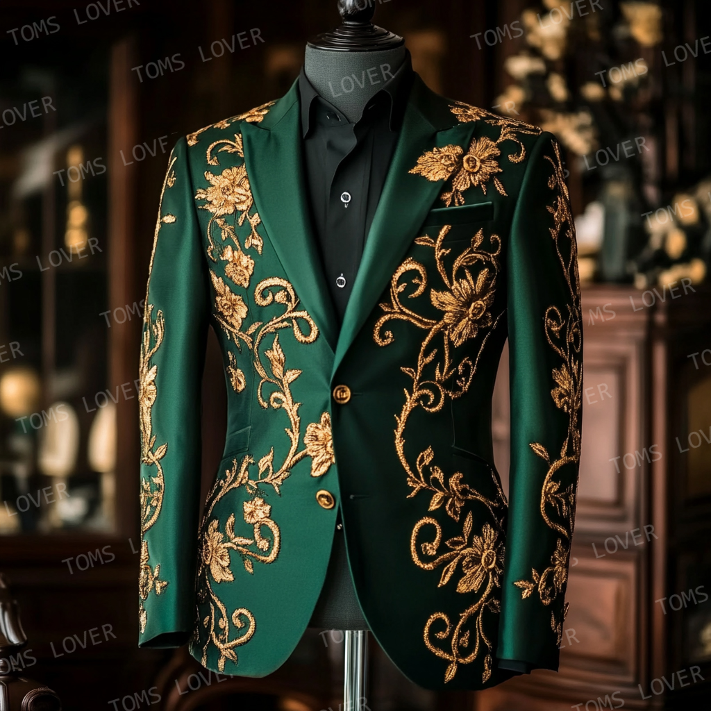 Luxury Blazer Single Button Wedding Social Casual Suit