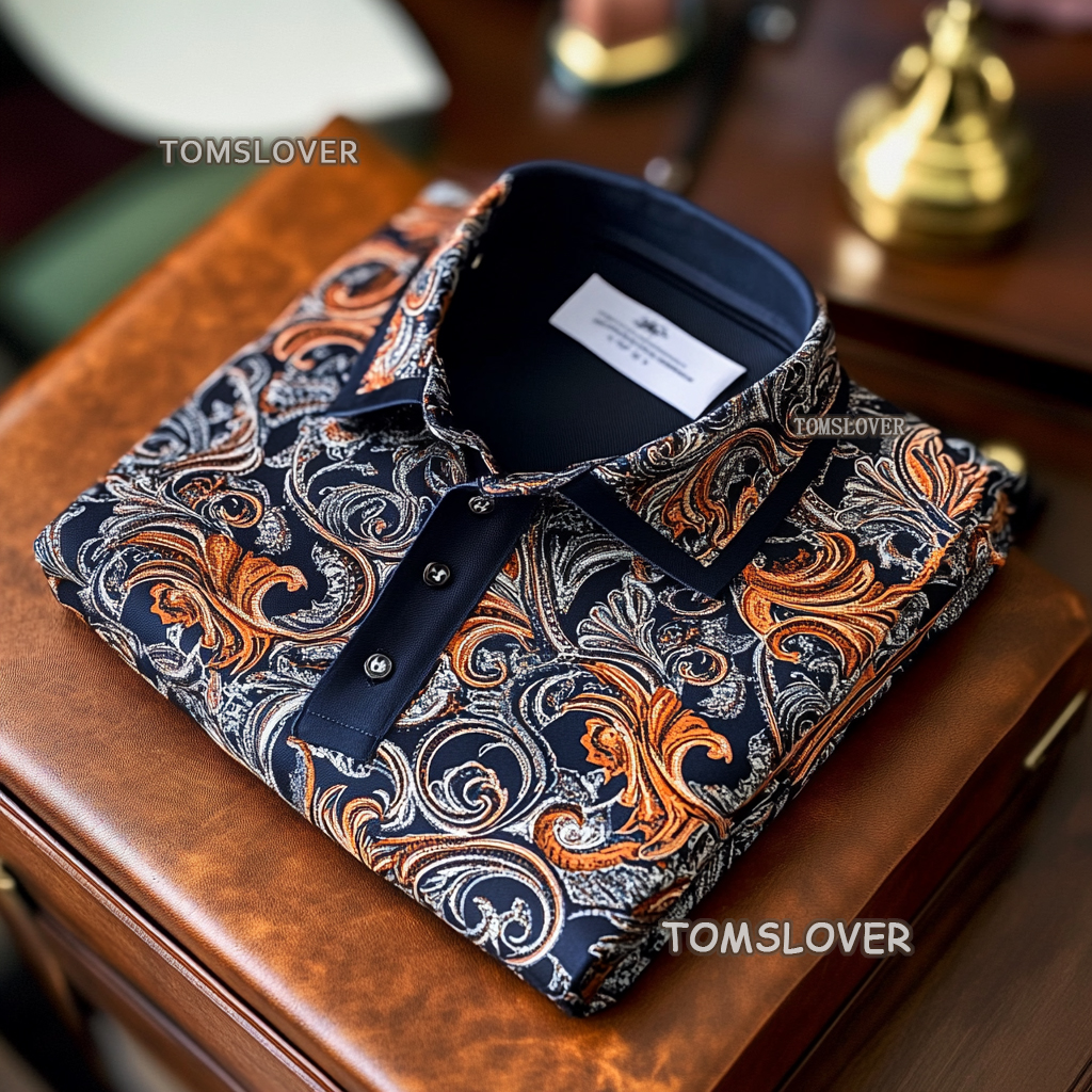 Men's paisley polo shirt