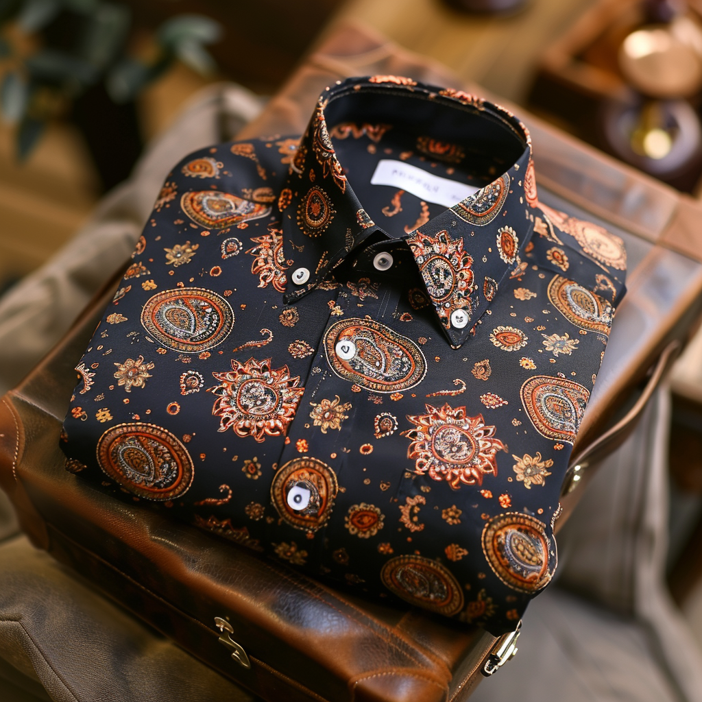 TomsloverAutumn business casual printed shirt long sleeves
