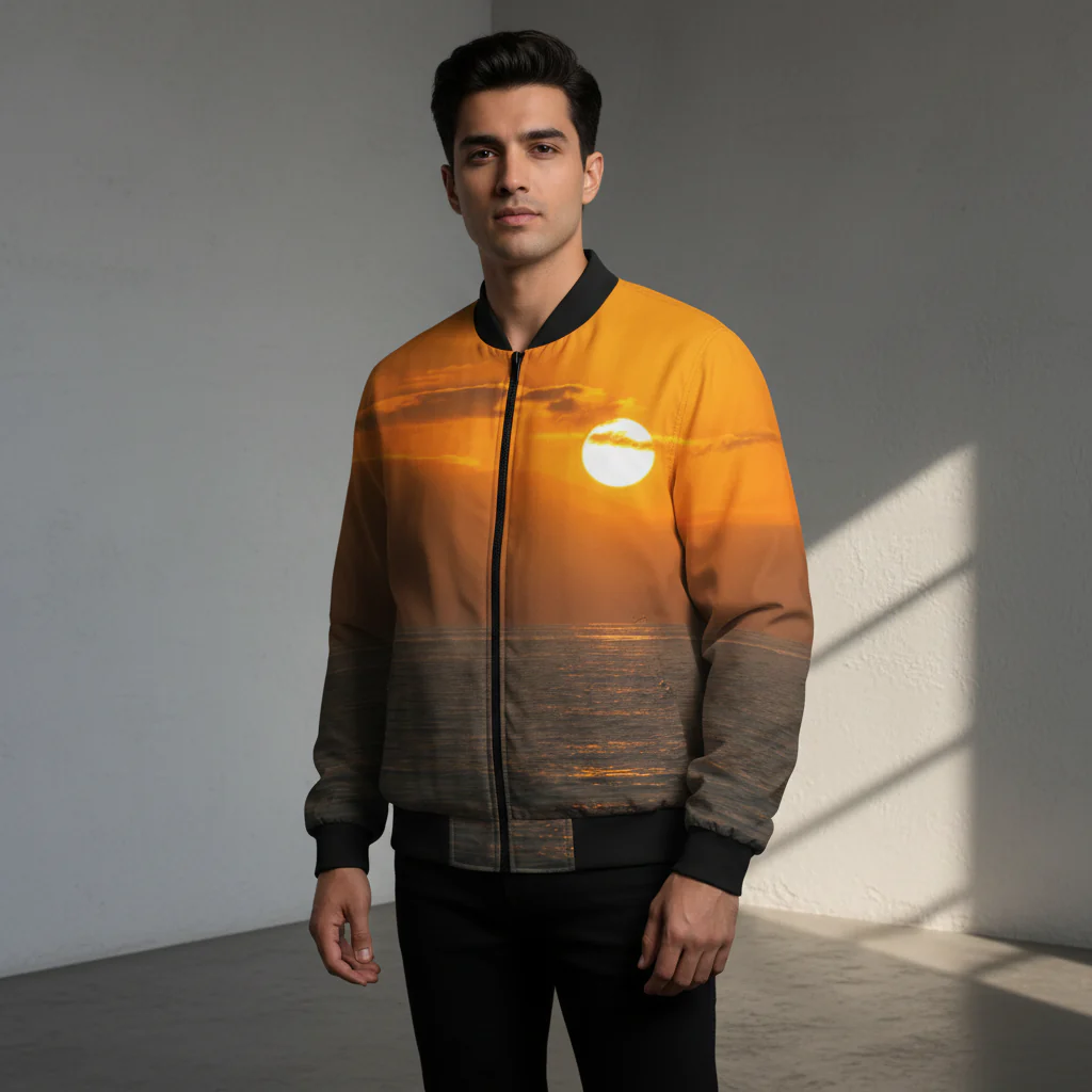 Men's Fashion Printed Zipper Jacket