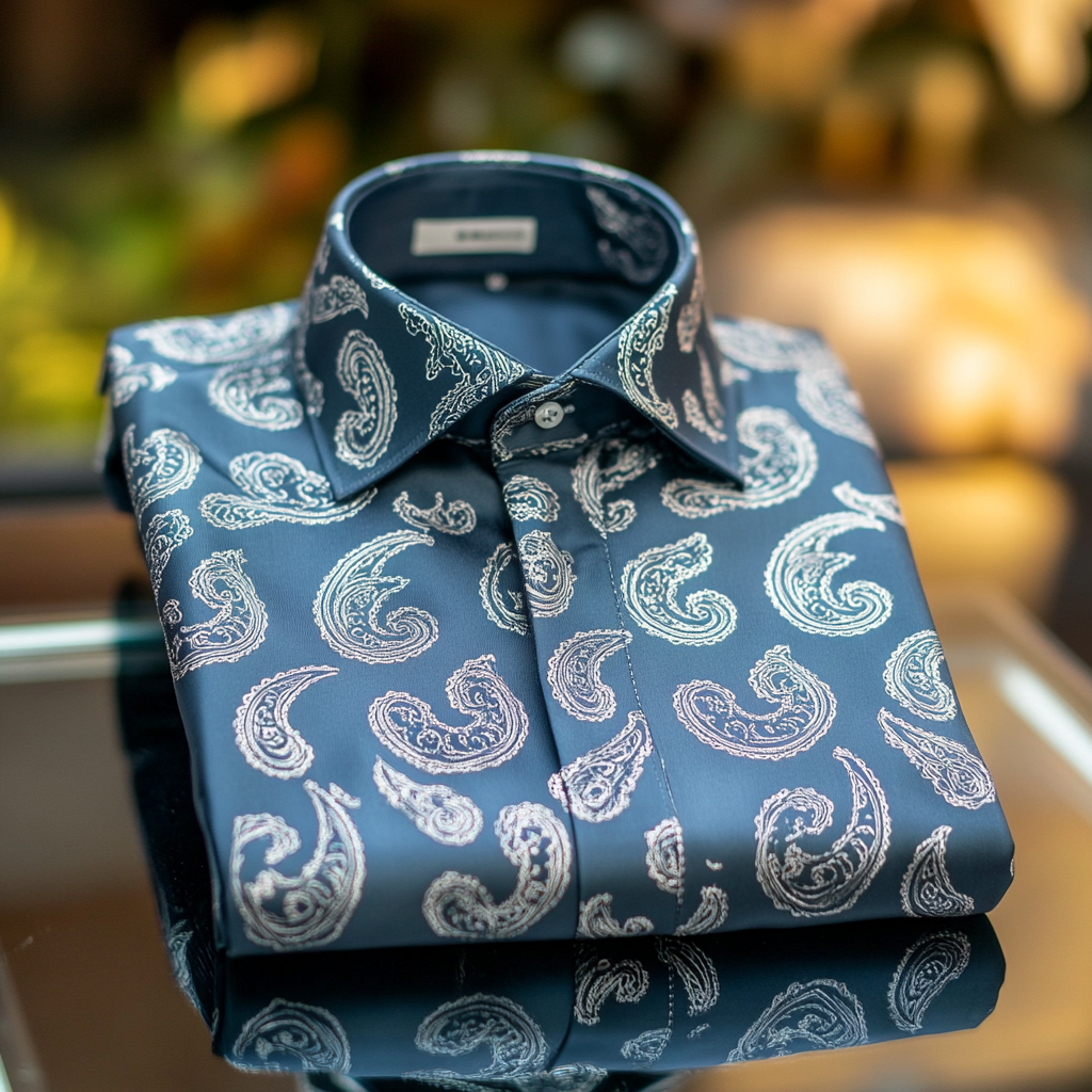 Men's Paisley print long sleeve shirt