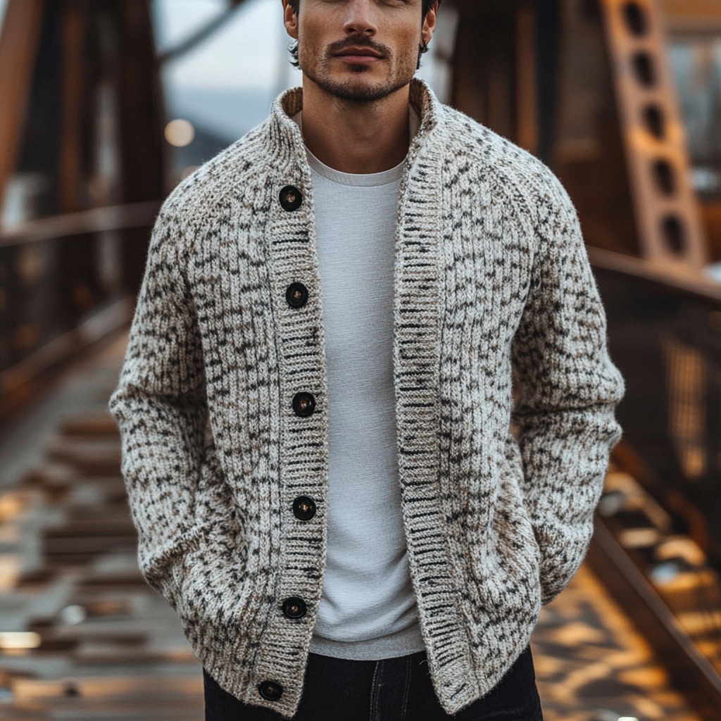 Men's Business Cardigan Sweater Cardigan Button Sweater