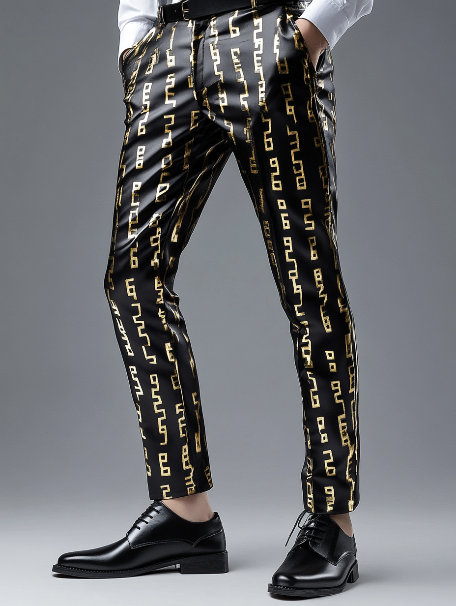 Business Casual Printed Suit Pants