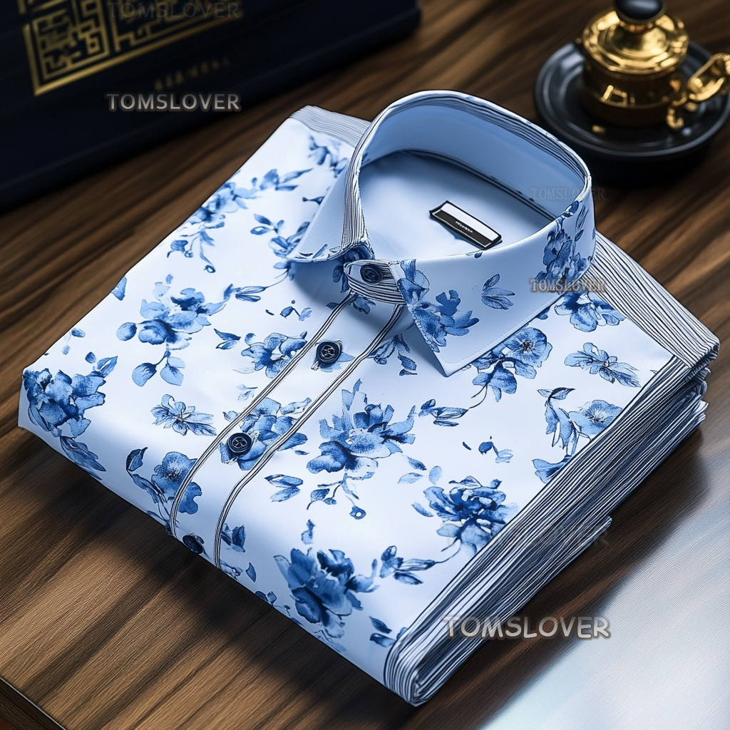 Spring floral design men's shirt