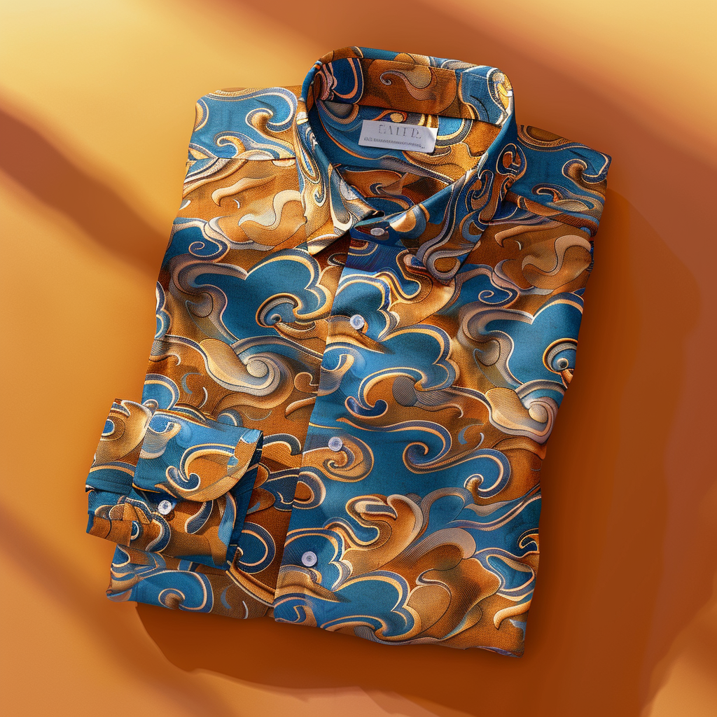 TomsloverSea of ​​Clouds Abstract Art Print Regular Shirt 