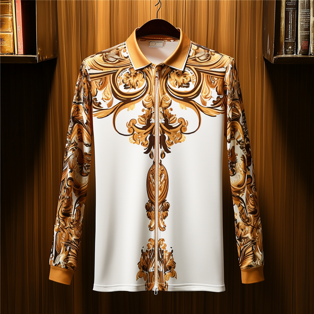 Men's Zipper Printed Jacket Outerwear