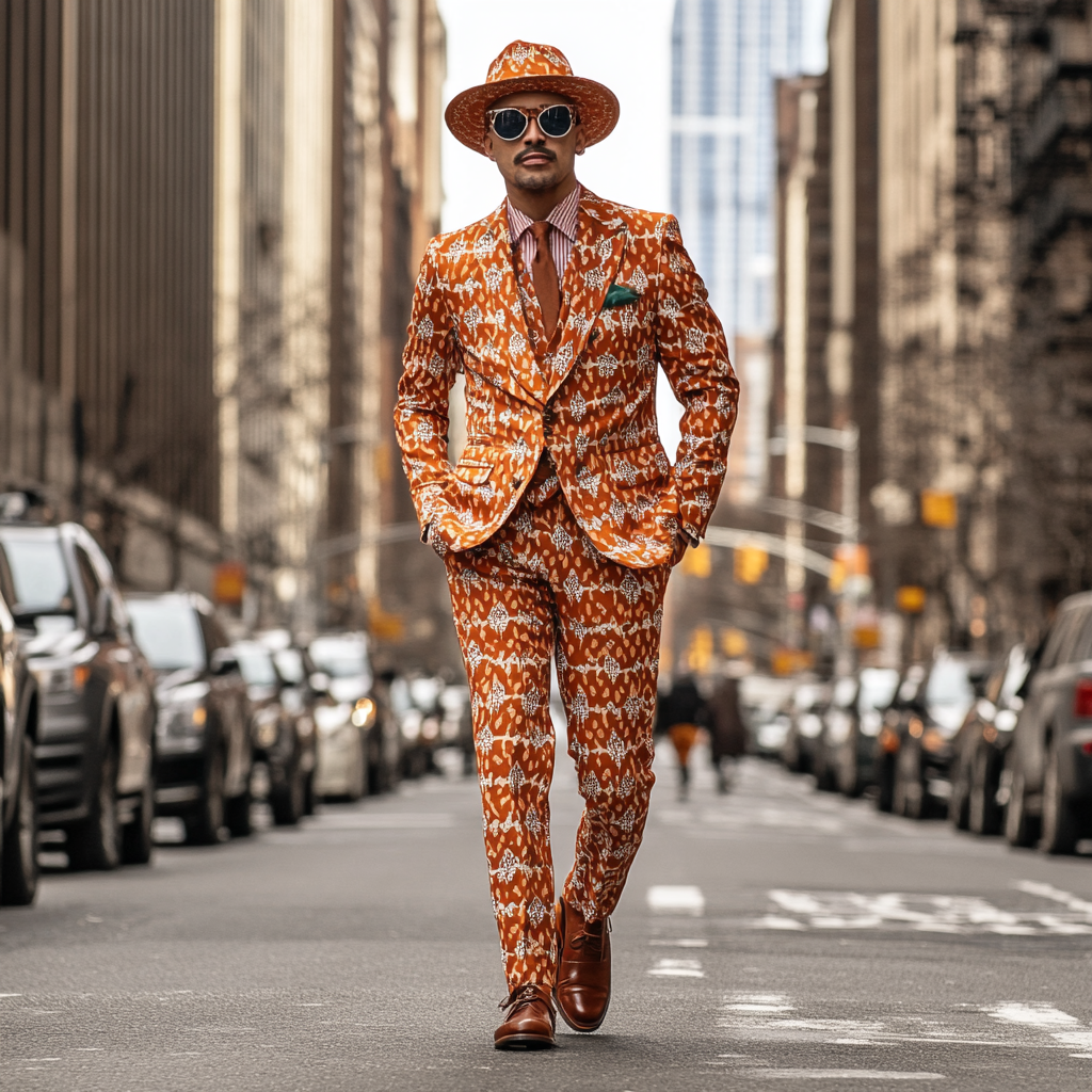 Men's single breasted regular fit suit blazer trousers set