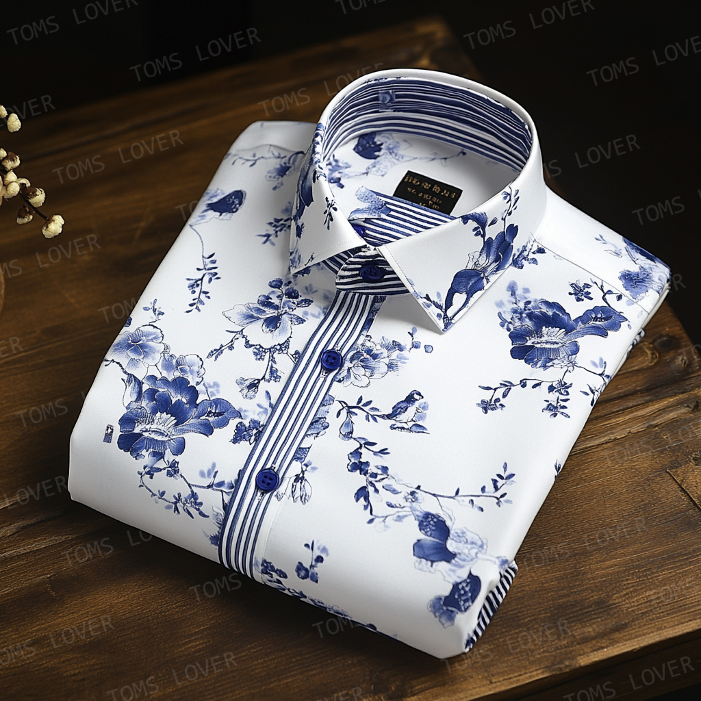 Men's casual business printed shirt