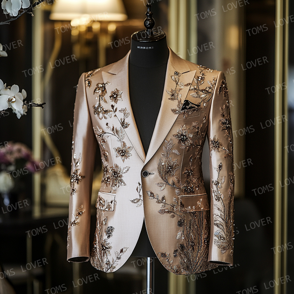 Luxury Blazer Single Button Wedding Social Casual Suit