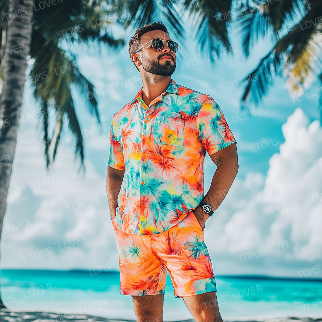 Men's Short-sleeved shirt set