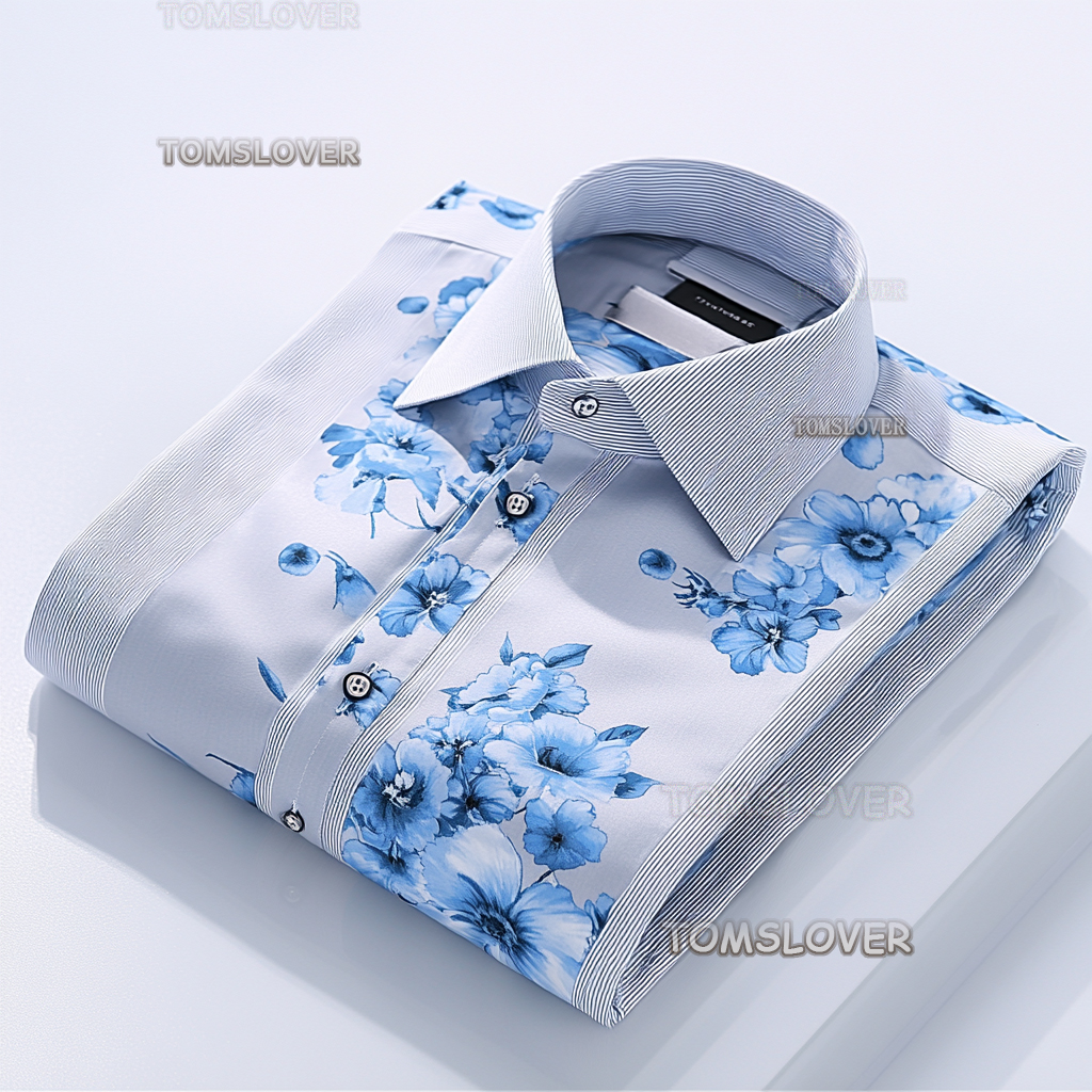 Spring floral design men's shirt