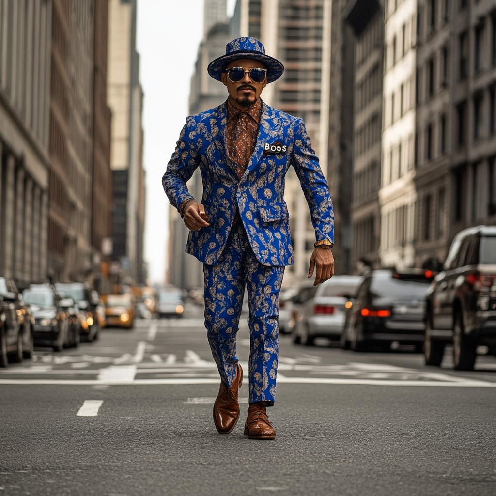 Men's single breasted regular fit suit blazer trousers set