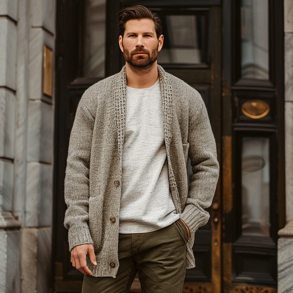 Men's Business Cardigan Sweater Cardigan