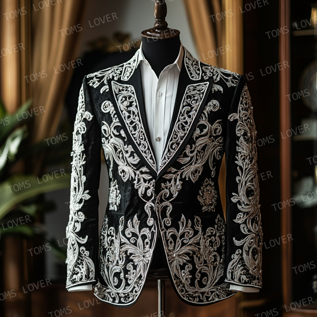 Luxury Blazer Single Button Wedding Social Casual Suit