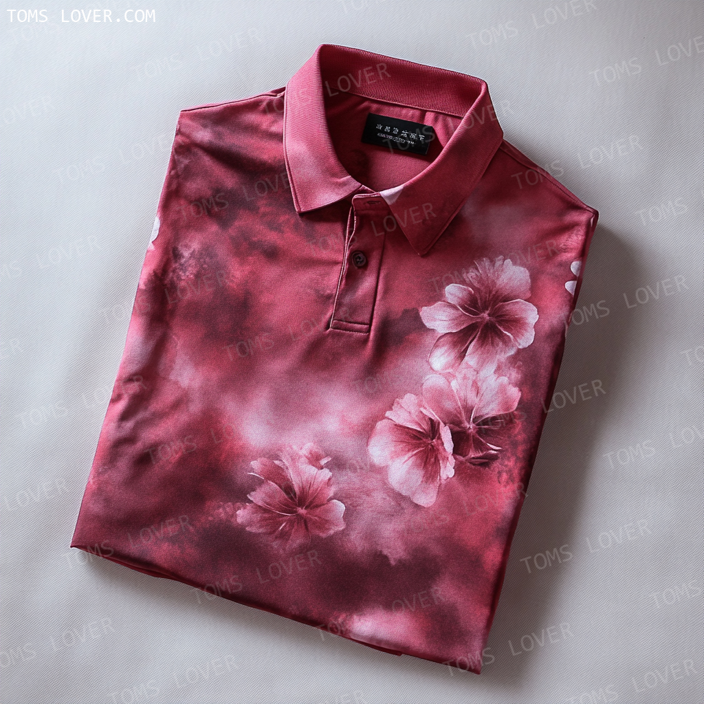Floral botanical print polo shirt Men's polo shirt