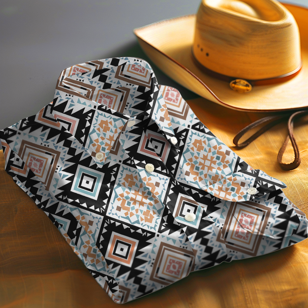 TomsloverMen's Aztec shirt ethnic style