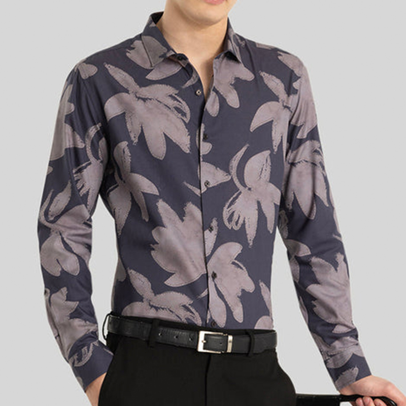 TomsloverPrinted Shirt Men's Long Sleeve Shirts 