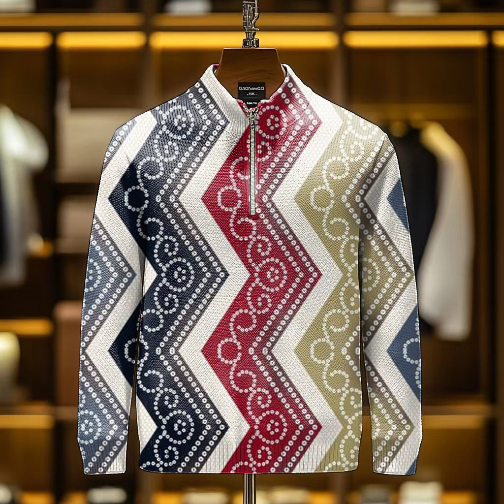 Men's casual half-zip Long sleeve sweatshirt sweater