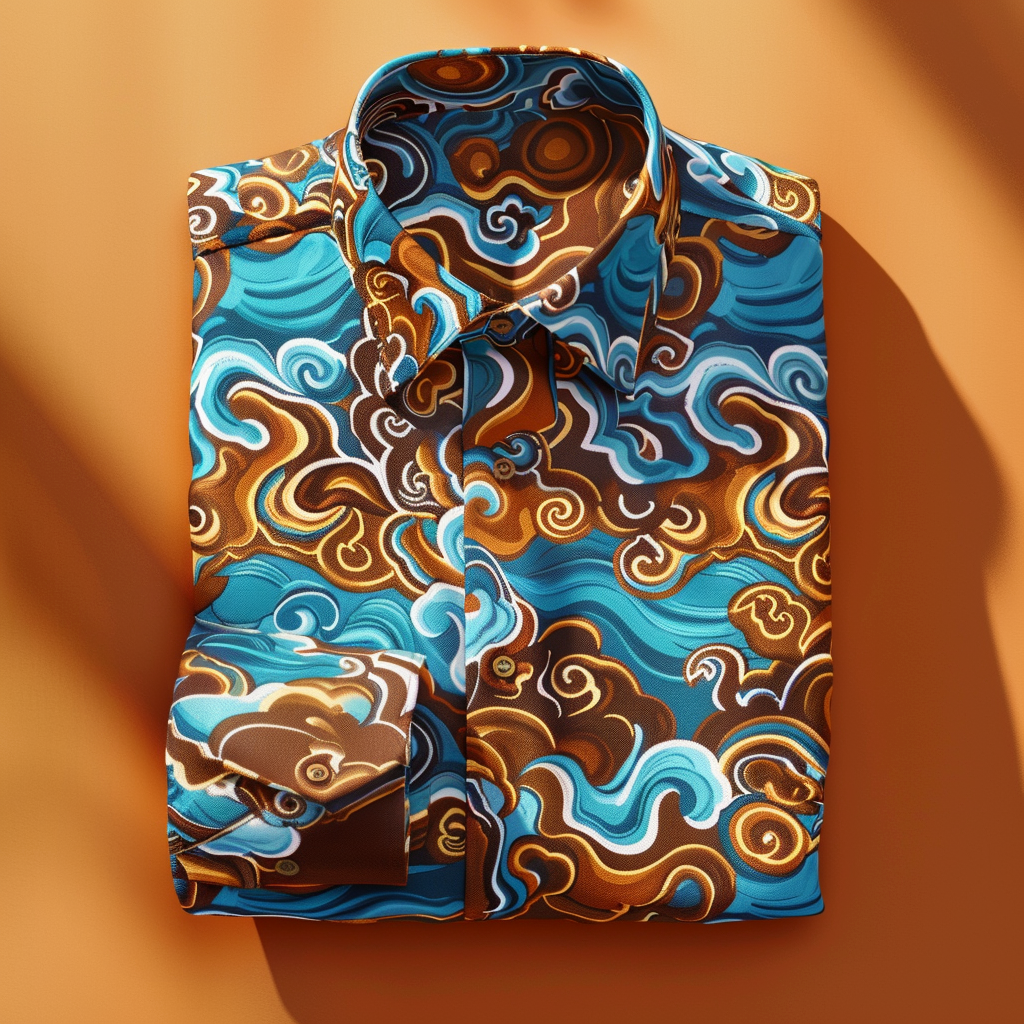 TomsloverSea of ​​Clouds Abstract Art Print Regular Shirt 