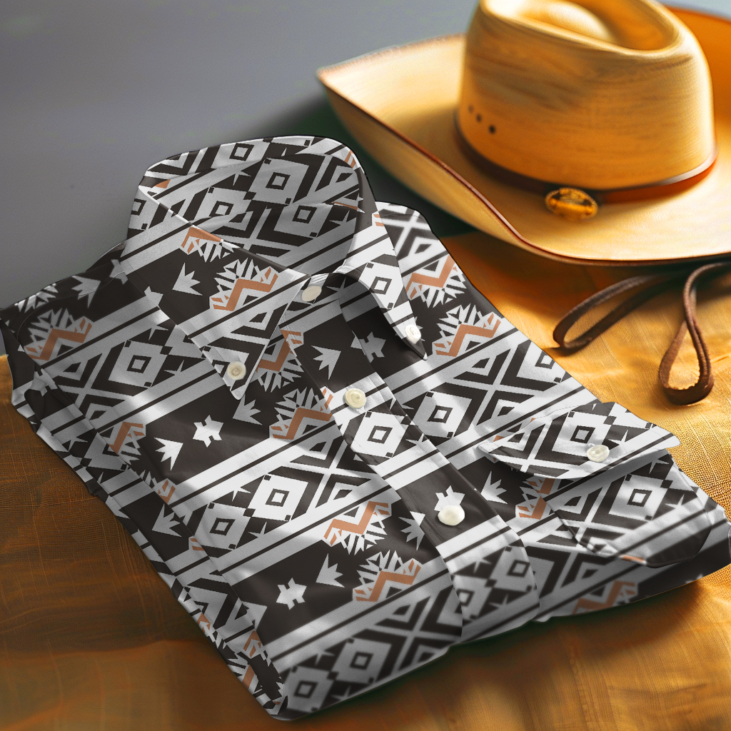 TomsloverMen's Aztec shirt ethnic style