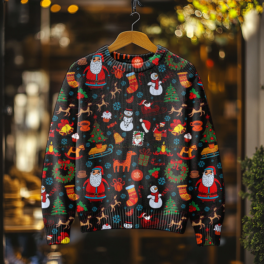 Christmas Fun Men's Crew Neck Pullover Sweater