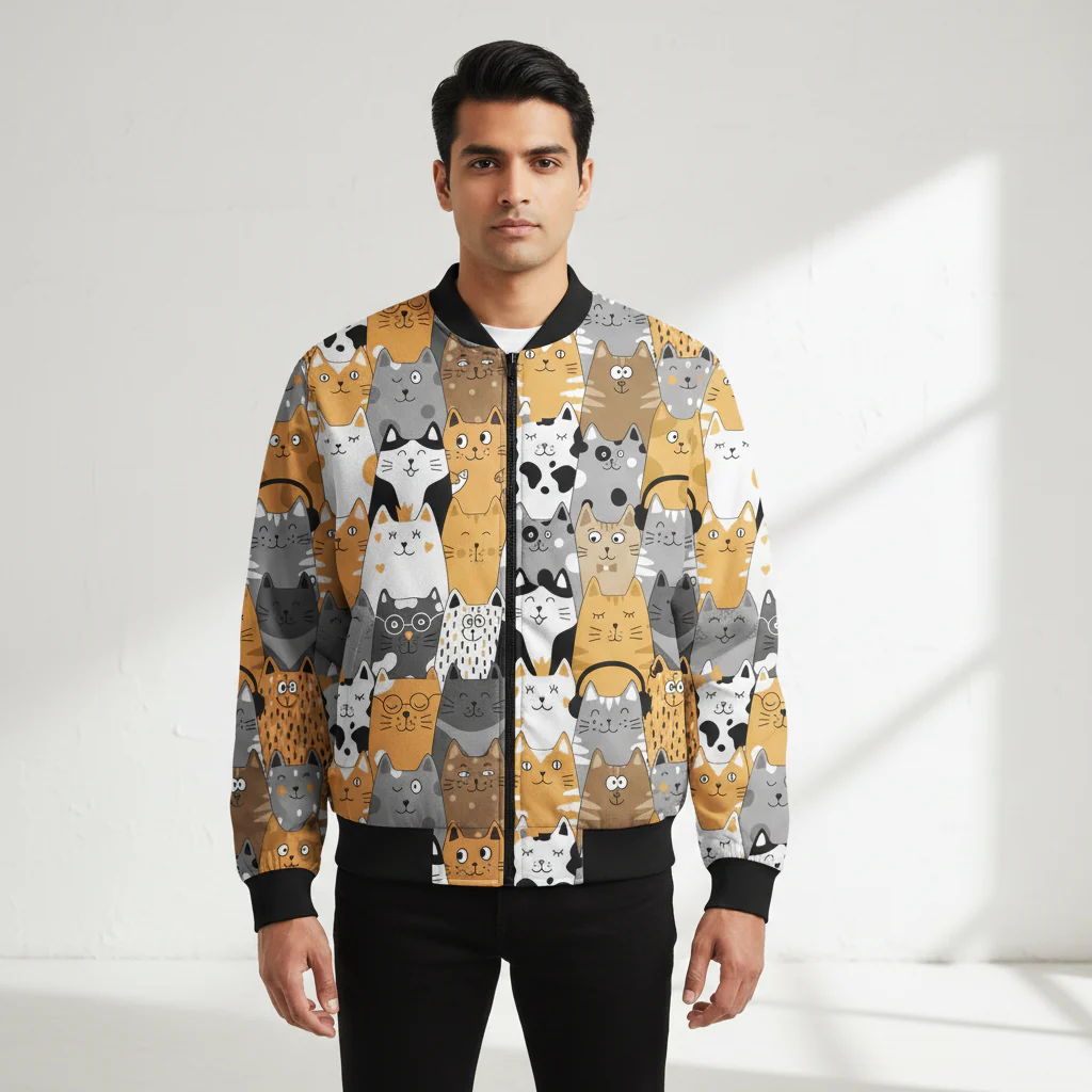 Men's Fashion Printed Zipper Jacket